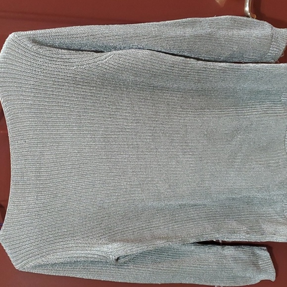 Ralph Lauren Women's Soft Silver Mettalic Crewneck Sweater BLACK LABEL - Picture 8 of 10